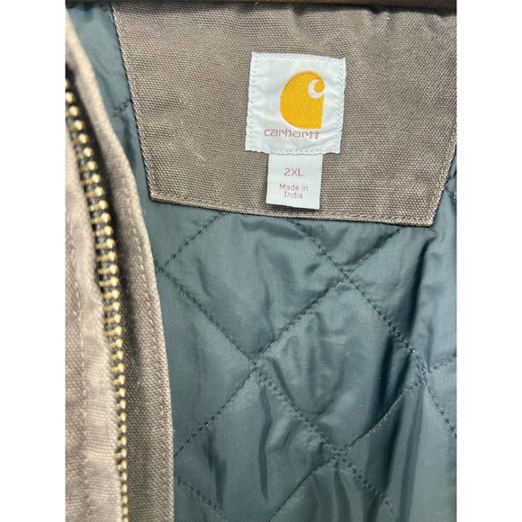 Carhartt Brown Canvas Jacket Coat Washed Duck Insulated Lined Men's Size XXL - Picture 4 of 11